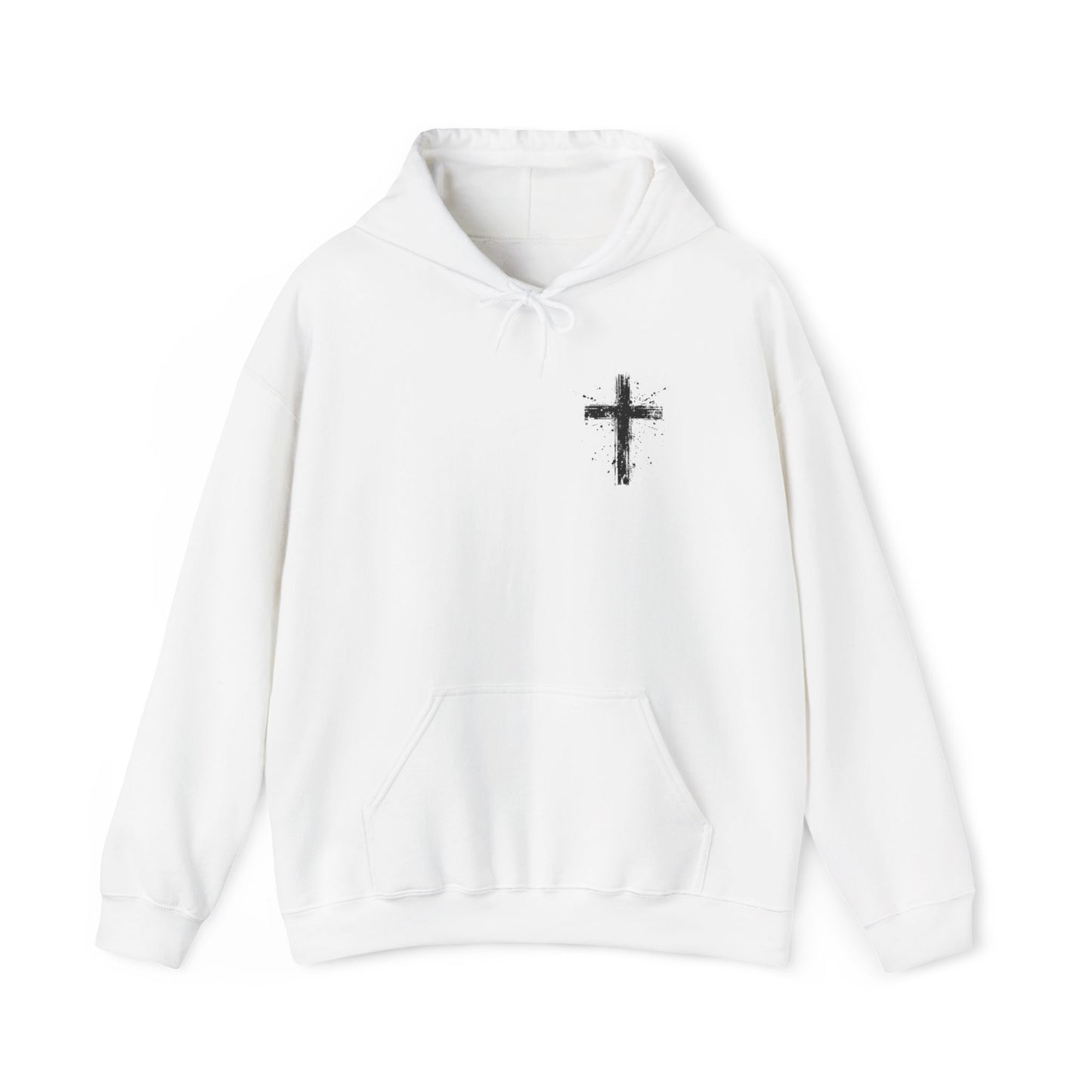 Christian Cross Paint Splatter Hoodie - Philippians 4:13