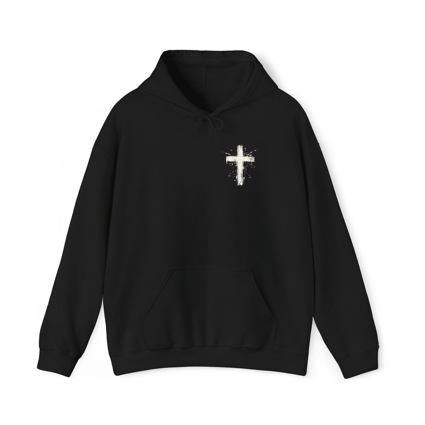 Christian Cross Paint Splatter Hoodie - Philippians 4:13