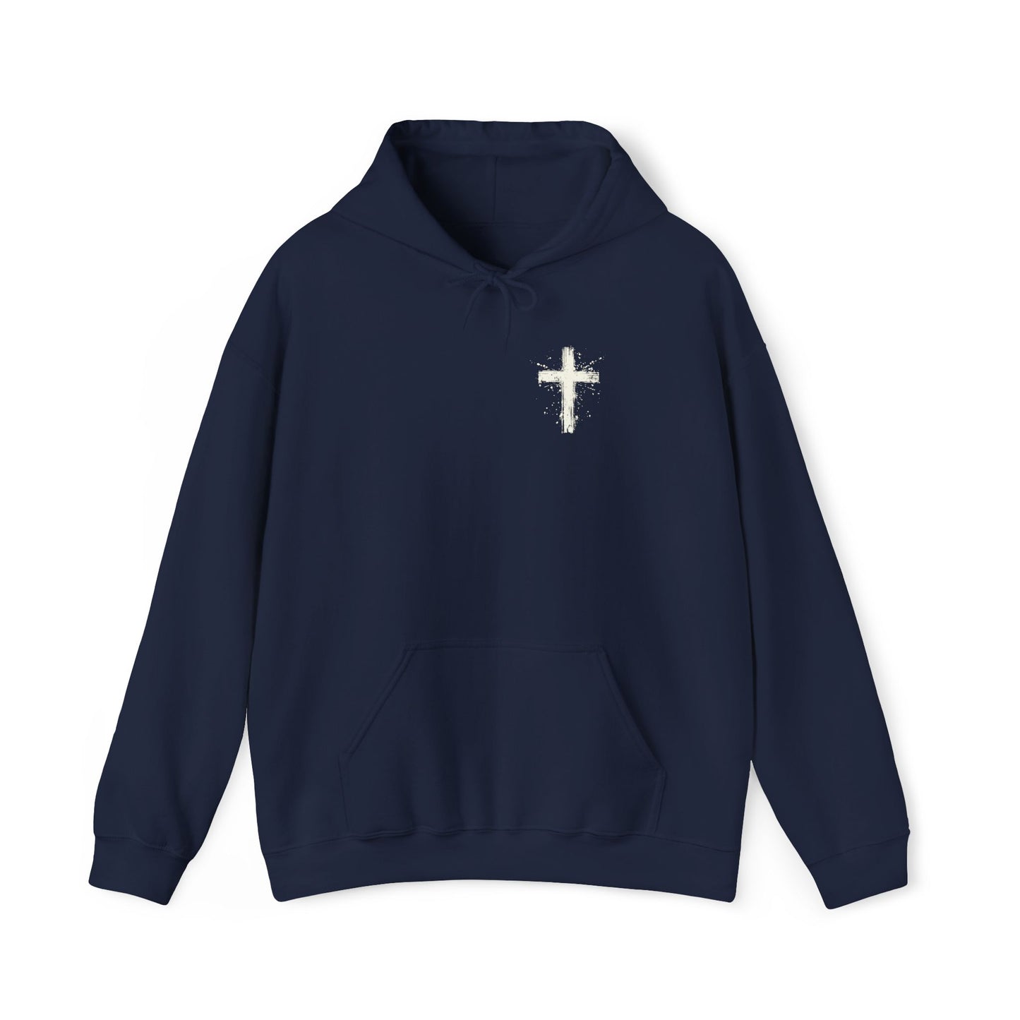 Christian Cross Paint Splatter Hoodie - Philippians 4:13