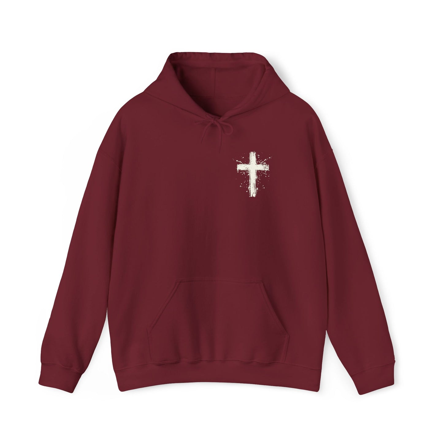 Christian Cross Paint Splatter Hoodie - Philippians 4:13